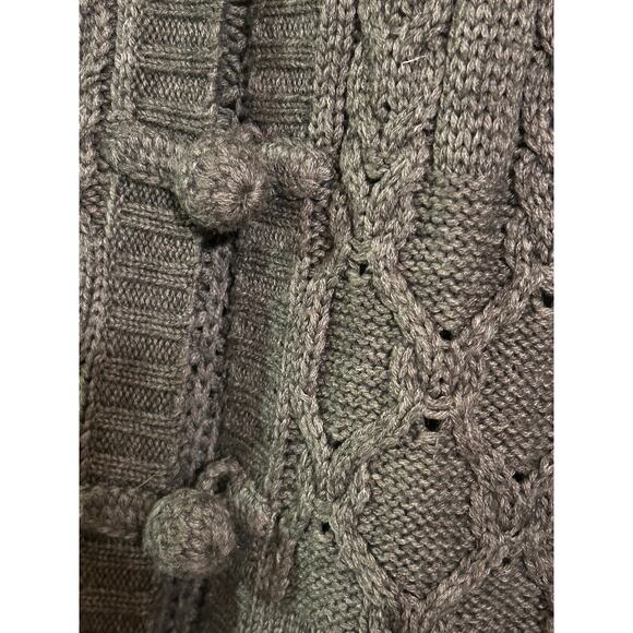 Fieldgear Gray Cable Knit Cardigan Size L - Picture 3 of 5